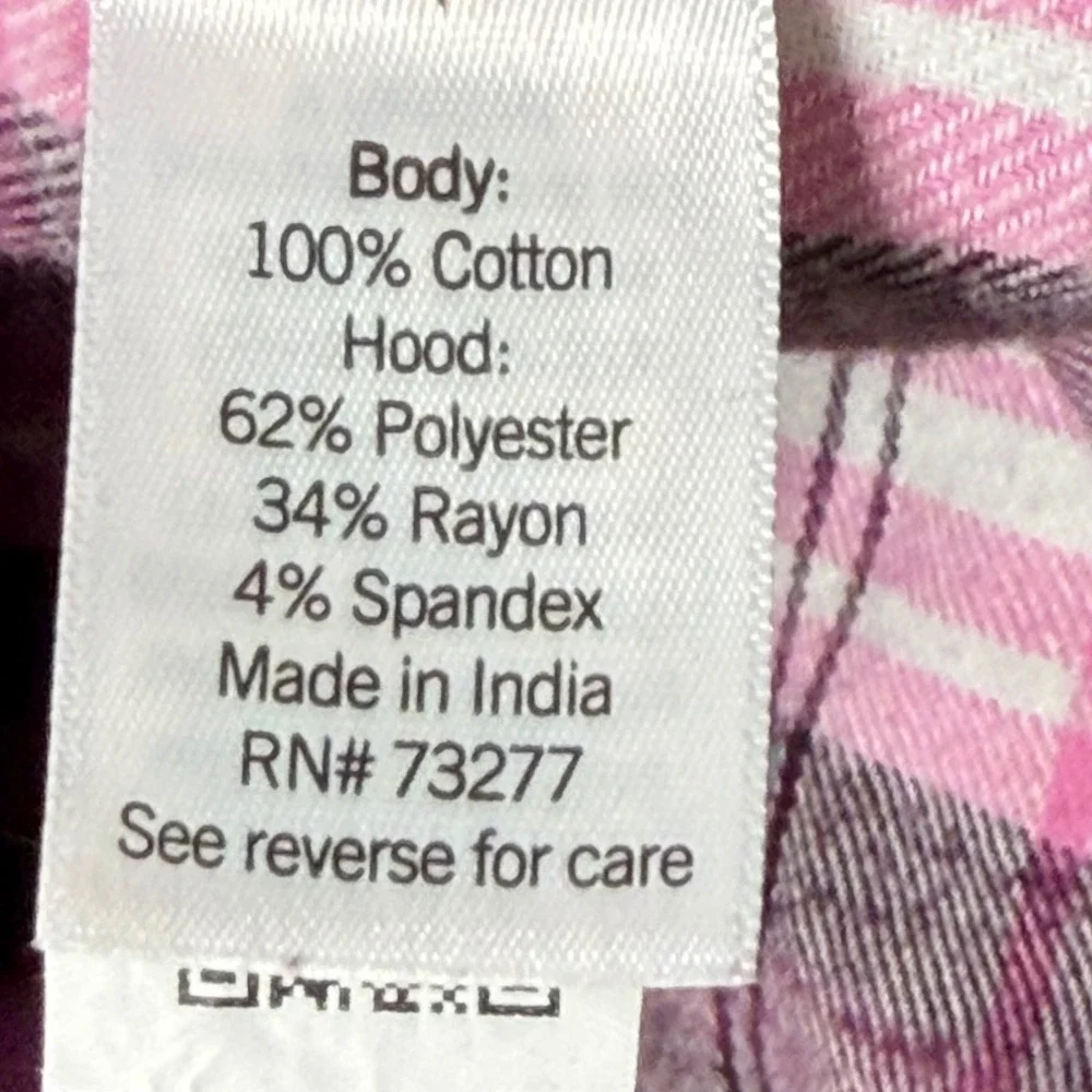 So Shacket Shirt Jacket Womens Plus Size 3X Pink Cropped Flannel Hooded Boxy